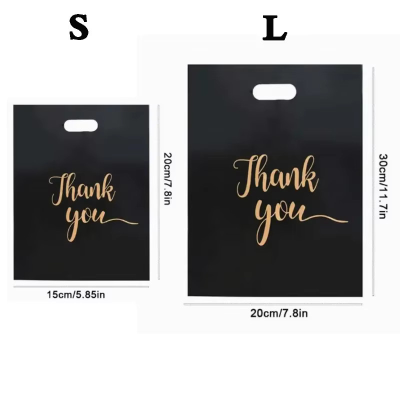 50 Stück Dankeschön-Geschenkpakete aus schwarzem Kunststoff für Party und Hochzeit - Bild 2