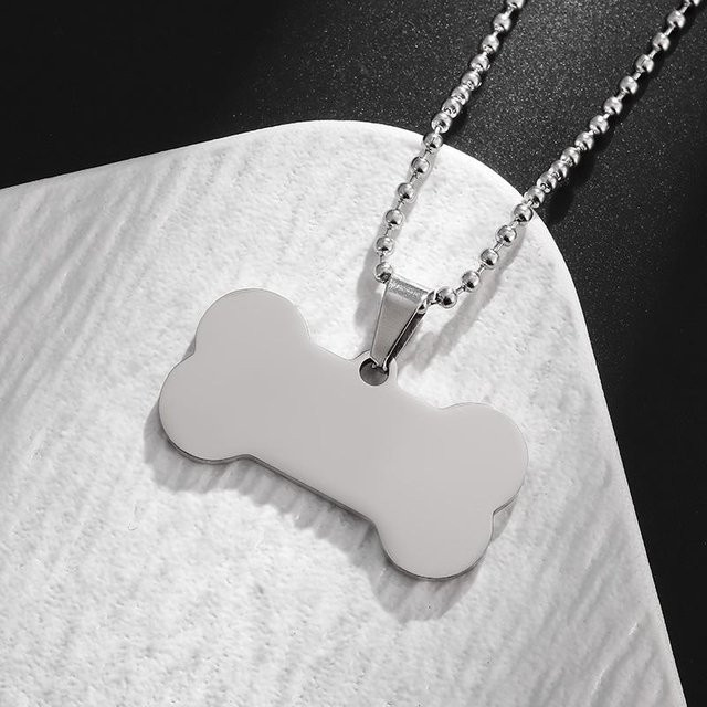 YIRAN Jewelry Anhänger Hunde Knochen, Edelstahl, Weiß, Unisex - Bild 1