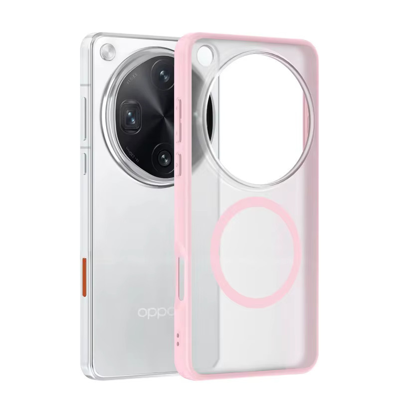 Magnetische Schutzhülle für OPPO Find X9 Ultra in Pink mit mattem Hautgefühl und Acryl-Schutz für MagSafe kabelloses Laden - Bild 1