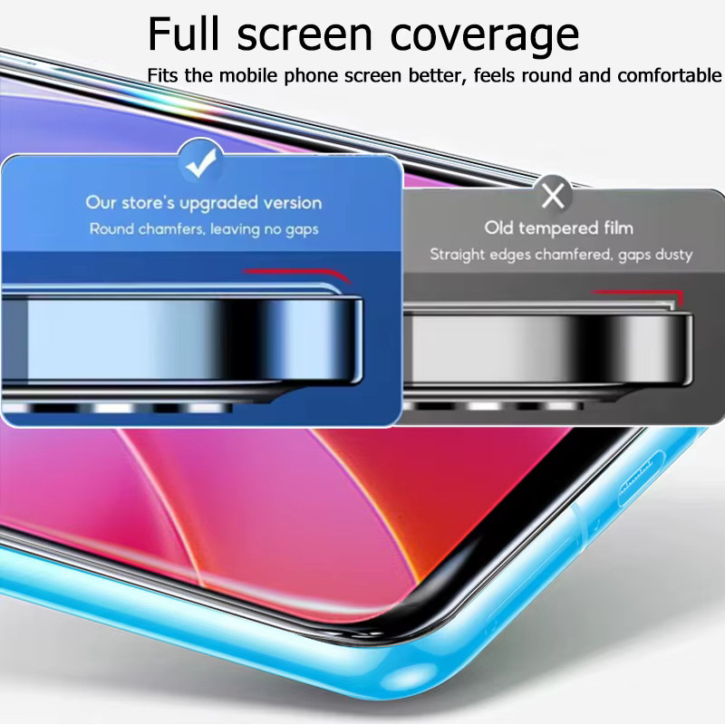 3er-Pack Gehärtetes Glas Displayschutzfolie für Oppo A96, Transparent, HD Anti-Explosion mit Fingerabdruck-Entsperrfunktion und voller Abdeckung - Bild 3