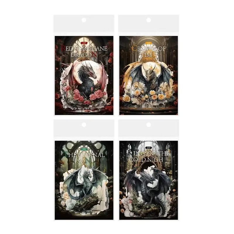 20 PET Aufkleber Northern Throne Retro Gothic Wind Dragon Design, Multicolor, B: 16,6 cm x H: 10,8 cm - Bild 2