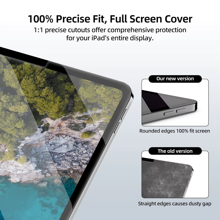 GOOJODOQ Displayschutzfolie aus gehärtetem Glas für iPad 10, iPad Pro 11 und 13 sowie iPad Air 4/5/6/7, transparent und fingerabdruckresistent - Bild 3