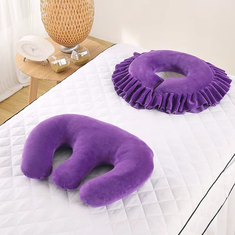 HNKMP Samtkissen M-Typ in Blau als weiches Massagekissen und Nackenstütze für Schönheitssalons und Spa-Liegen - Bild 3