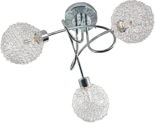 Lindby Deckenlampe Ticino Modern in Chrom, 3-flammig, G9, Metall und Glas, Durchmesser: 40,0 cm, Breite: 40,0 cm, Höhe: 23,5 cm - Bild 1