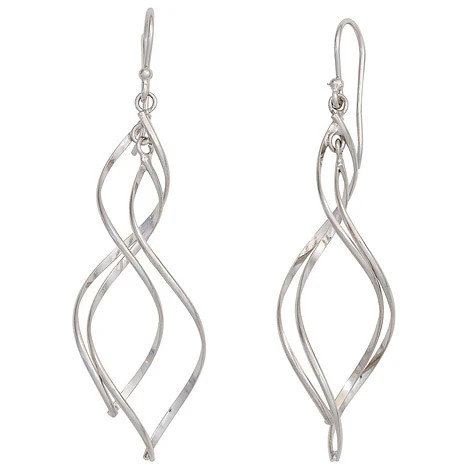 Colfem Ohrhänger Spirale, 925 Silber, rhodiniert, Unisex - Bild 1