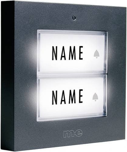 M-e modern-electronics KTB-2A Klingelplatte mit 2-fachem Namensschild in Anthrazit 12 V/1A - Bild 1
