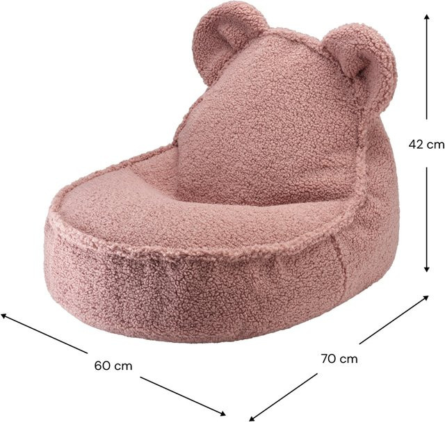 Wigiwama Sitzsack Teddybär in Pink aus Bouclé mit abnehmbarem Bezug - Bild 1