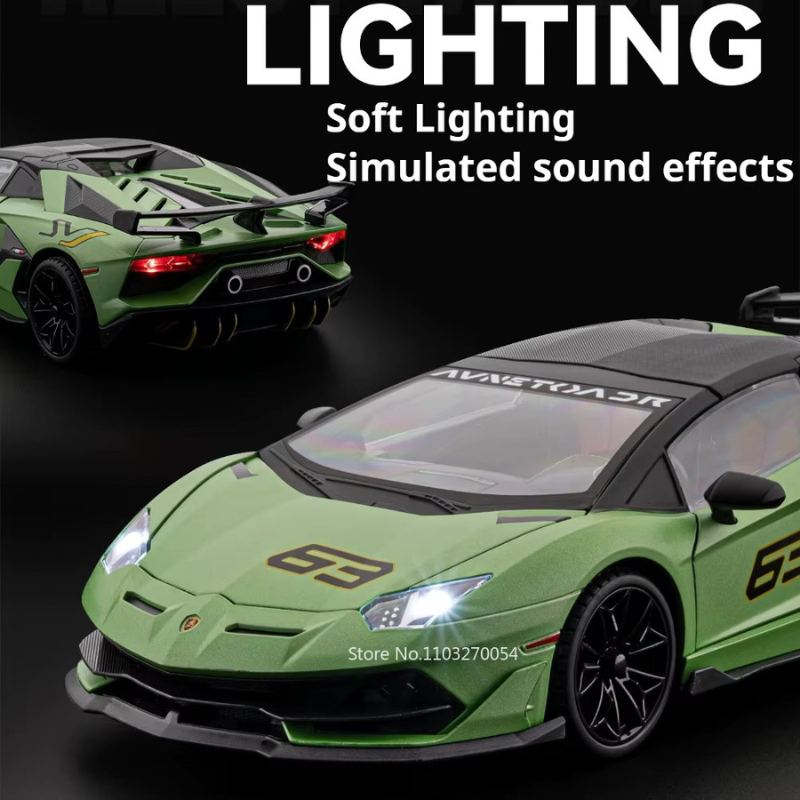 MAKEDA Lambor SVJ63 V12 Diecast Sportwagen Modell, 1:18, mit Licht und Sound - Bild 2