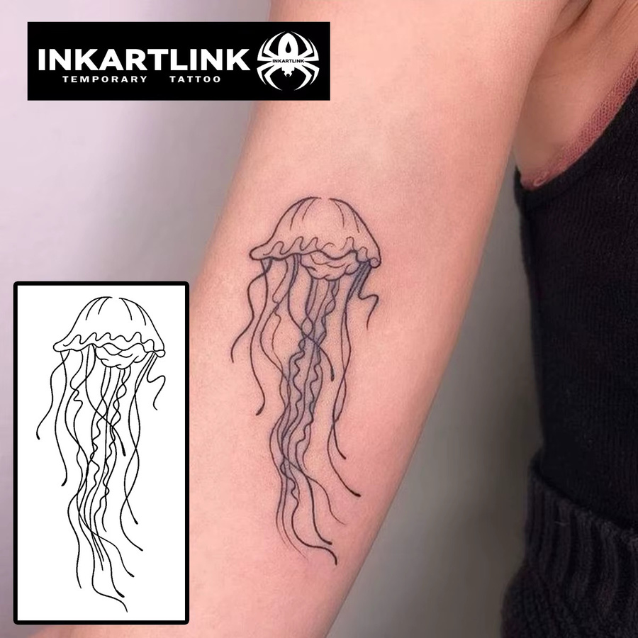 INKARTLINK Temporäres Quallen-Tattoo, wasserfest, semi-permanent - Bild 2