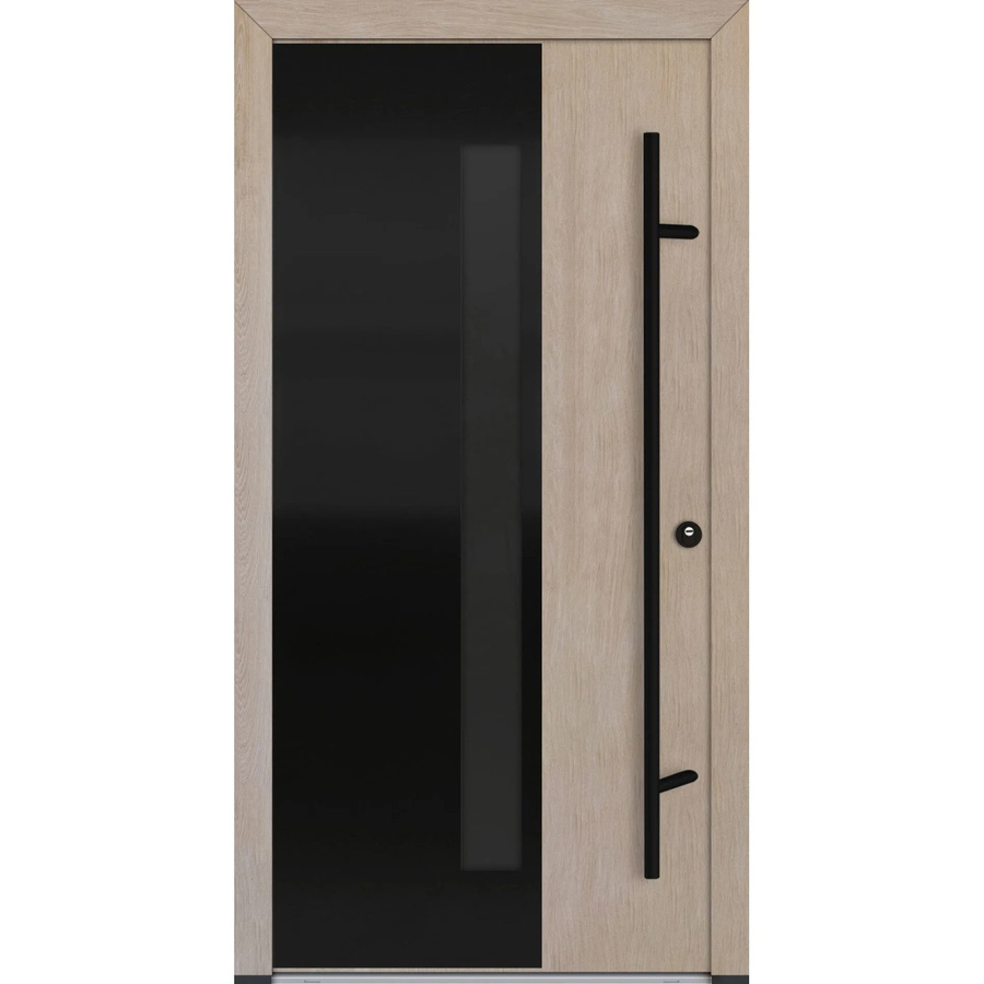 FM Türen Innenbeschläge Set Modell 66 AS68 Turner-Eiche Rechts, Farbe Braun mit Stahlbeschlägen, B/H: 110 x 210 cm - Bild 2