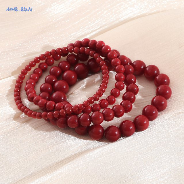 MHS.SUN Armband, rote Perlen, Damen und Herren - Bild 1