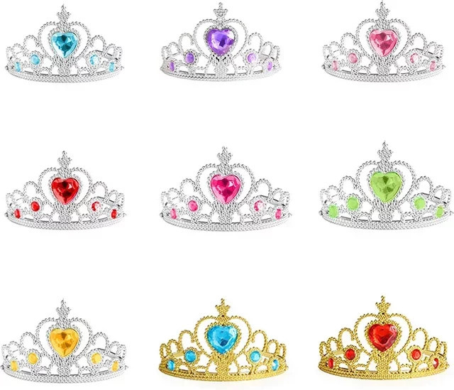 Prinzessin Krone Tiara, Kopfschmuck, Zubehör, Blau, Kunststoff - Bild 1