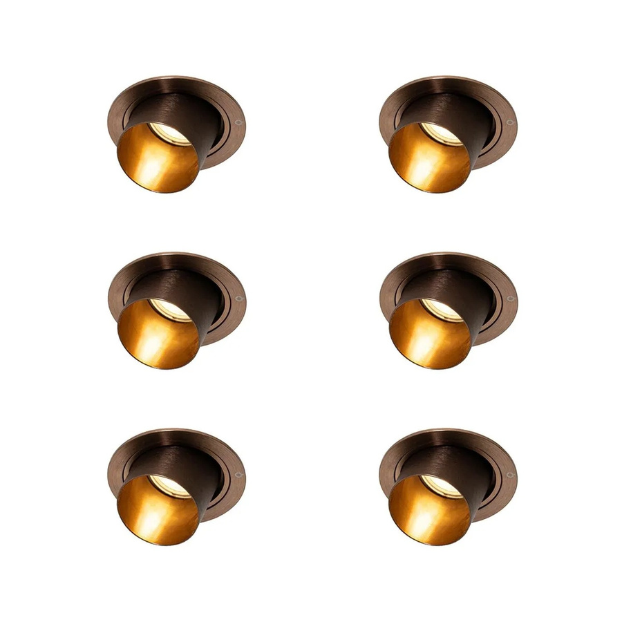 QAZQA 6er Set Moderne Einbaustrahler Dunkelbronze Rund Schwenkbar im Vintage-Look - Bild 2