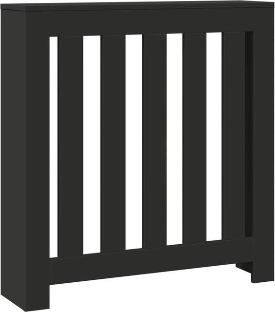 vidaXL Heizkörperverkleidung in Schwarz mit modernem Latten-Design aus Holzwerkstoff, B/T/H: 78 x 20 x 82 cm - Bild 1