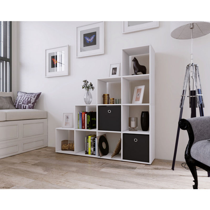 VCM Regal Napoli Leiterregal aus Holzwerkstoff in Weiss, B/H/T: 29 x 138,5 x 142,5 cm - Bild 2