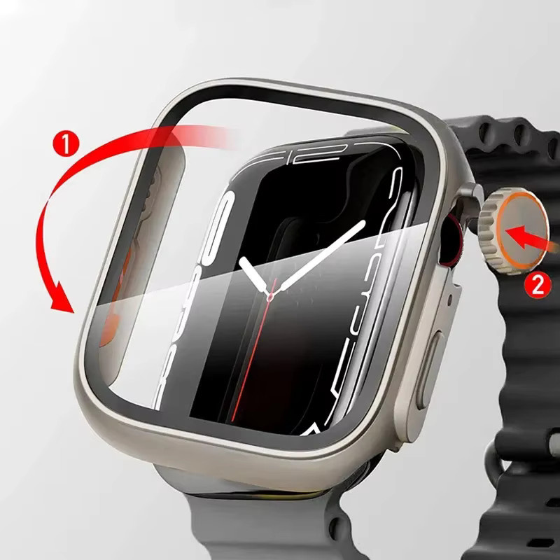 Displayschutz Glas für Apple Watch, Silber, Unisex - Bild 3