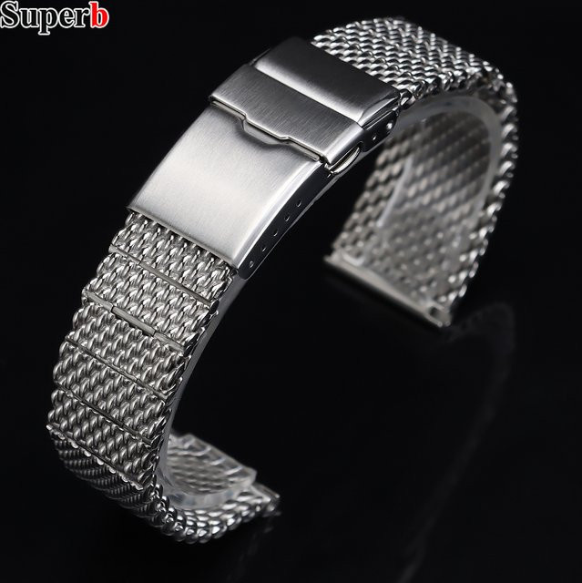 Uhrenarmband Milanaise, Edelstahl, silber, 22 mm, Unisex - Bild 1