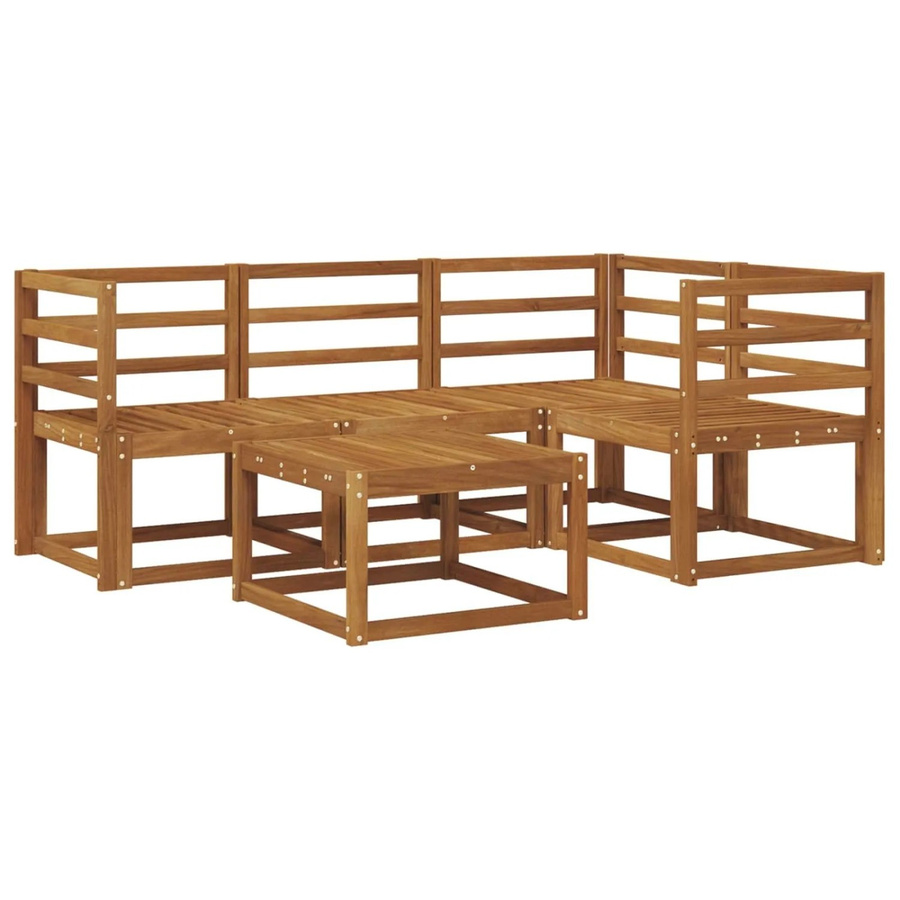 vidaXL Outdoor-Sofagarnitur aus Akazie Massivholz in Braun, 5-teiliges L-Shape Lounge-Set mit Kissen für Garten und Terrasse - Bild 2