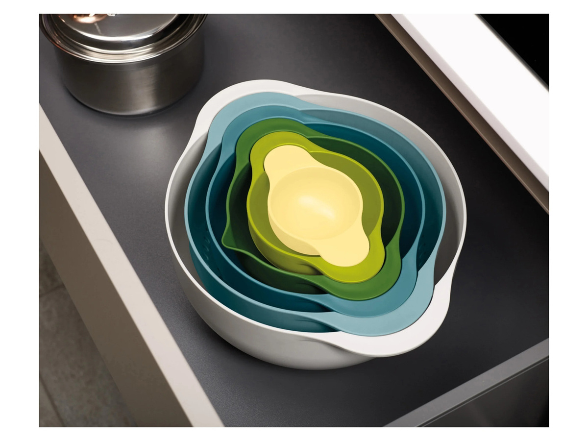 Joseph Joseph Duo 6-teiliges Schüssel-Set in Multicolour mit rutschfester Basis, Nesting-Funktion und Ausgießhilfe - Bild 2