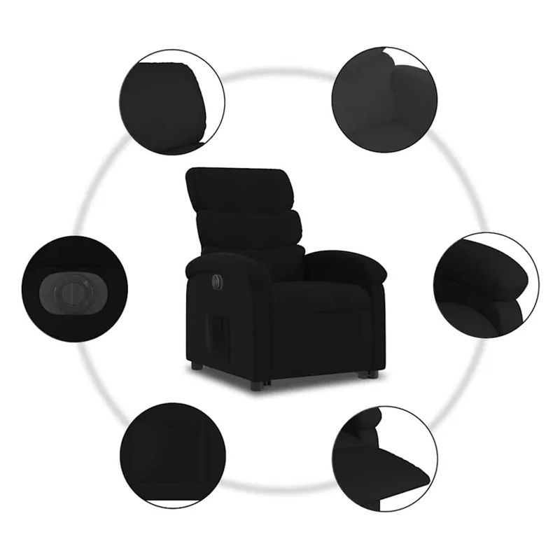 Vidaxl Elektrischer Massagesessel mit Aufstehhilfe in Schwarz - Bild 2