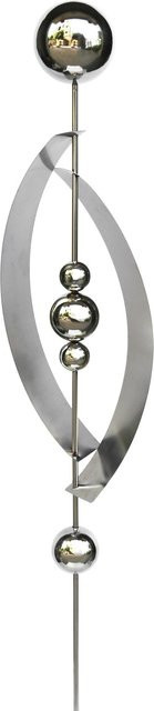 DELUKE Gartenstecker BERN Edelstahl Silberfarben, moderne Gartendeko als Bodenstecker für Outdoor, Höhe: 140 cm, Breite: 13 cm, Tiefe: 22 cm - Bild 1