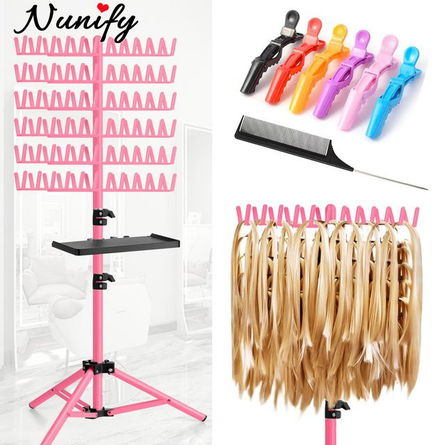 Nunify Haar Flechten Rack mit Tablett, Schwarz Rosa Weiß - Bild 1