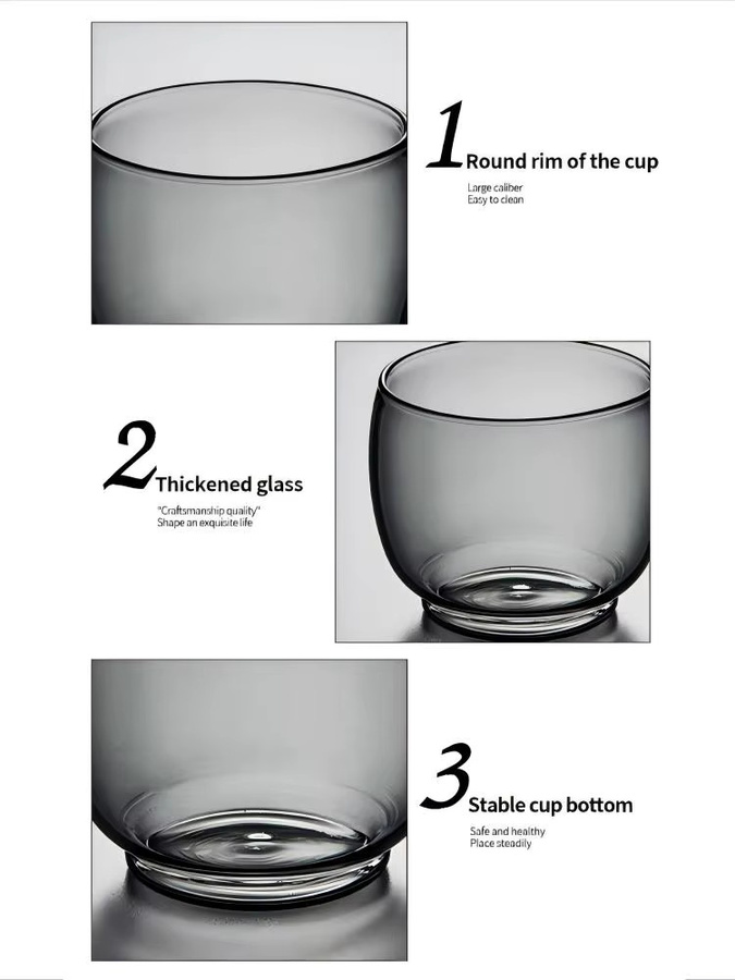 HeY LiLac Serene Light Teetasse aus Glas in Transparent/Lila, 120 ml, hitzebeständige Glastasse für losen Tee und Gongfu-Tee - Bild 6