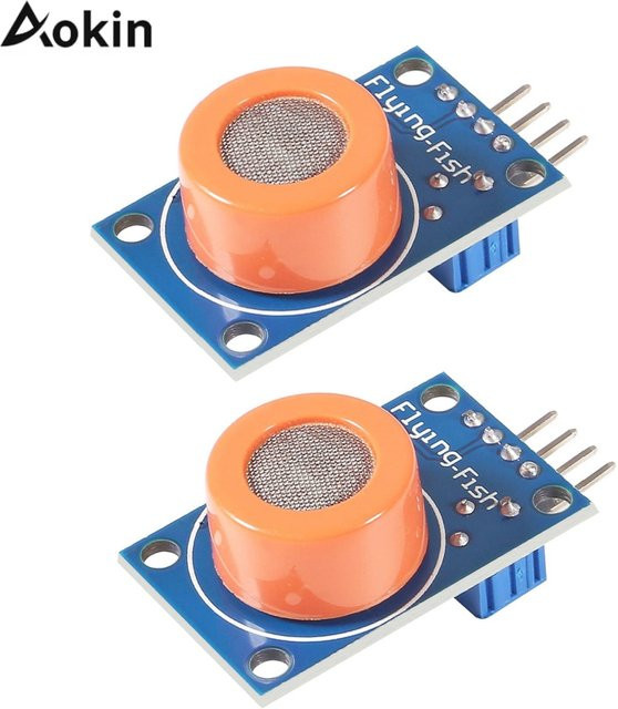 AOKIN MQ-3 Alkoholsensor-Modul Set, 2 Stück, Ethanol-Erkennungsmodul für Arduino, Raspberry Pi und ESP8266, Multicolor - Bild 1