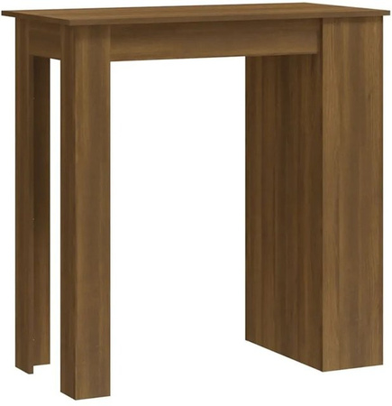 vidaXL Bartisch mit Regal in Braun Eiche aus Holzwerkstoff, B/T/H: 102 x 50 x 103,5 cm