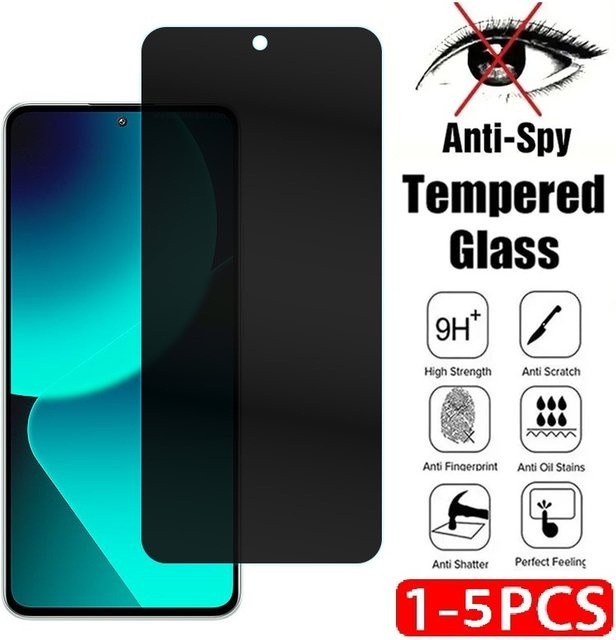 Xiaomi Anti-Spy Sichtschutz Panzerglas aus Tempereed-Glas für Redmi Note 11T Pro 4G/LTE, transparent - Bild 1