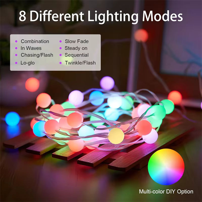 Acosh Neon RGBIC LED String Light mit Bluetooth und USB, Runde Multicolour Lichterkette für Home und Garten zur Festival Dekoration - Bild 4