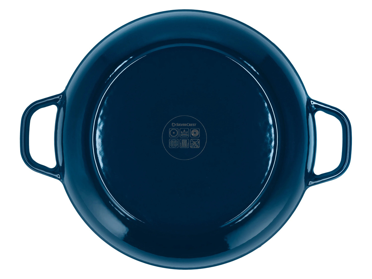SILVERCREST® Servierpfanne aus emailliertem Gusseisen, Blau, Durchmesser: 30 cm - Bild 2