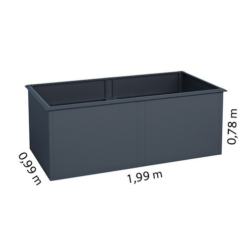 KGT Hochbeet UrbanGrow aus Stahl in Anthrazit-Grau, B: 99 cm, T: 199 cm, H: 78 cm - Bild 2