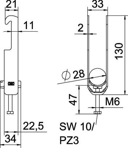 OBO Bettermann Bügelschelle aus Kunststoff in Nylon, Durchmesser: 13,0 mm, Breite: 3,4 mm - Bild 1