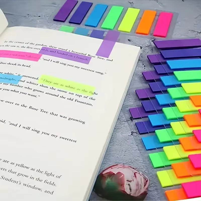 5er Set bunte transparente Index-Aufkleber als Lesemarker für Studenten, 140/700/1400 Blatt - Bild 3