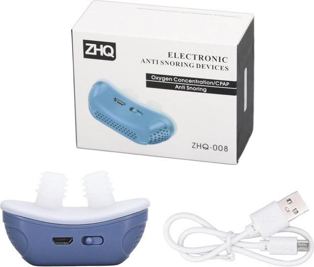 Neoglint Elektrisches Anti-Schnarch-Gerät aus weichem Silikon zur Verbesserung der Schlafqualität, Nasenöffnungs-Stöpsel für Männer und Frauen, Blau - Bild 1