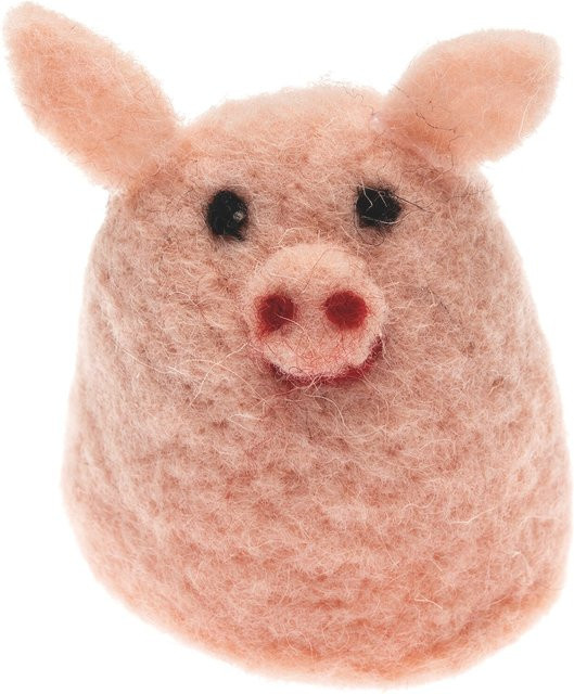 Rico Design Eierwärmer Ferkel handgefilzt in Rosa und Pink, Höhe: 9 cm - Bild 1