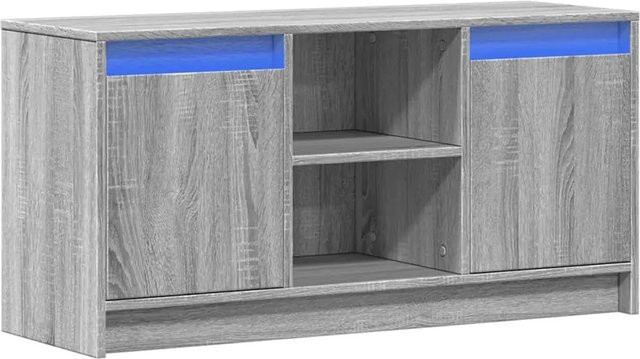 vidaXL TV-Schrank mit LED-Beleuchtung in Grau Sonoma, B/T/H: 100 x 34 x 50 cm - Bild 1