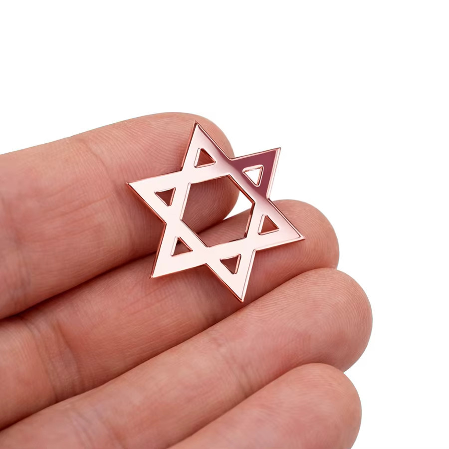 50 Stück Abiathar Davidstern Acryl-Spiegelaufkleber selbstklebend in Silber und Gold, Durchmesser: 3 cm - Bild 5