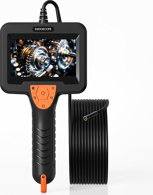 ZEMICAM Industrie-Boreskop mit 4,3-Zoll-Display, 1080P HD Inspektionskamera, 8mm Endoskop mit halbstarrem Kabel und IP67 Schutz, Farbe: Schwarz - Bild 1