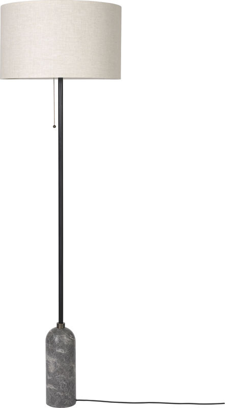 Gubi Gravity Stehleuchte mit Leinen-Schirm und Marmorfuß in Grau und Weiß - Bild 2