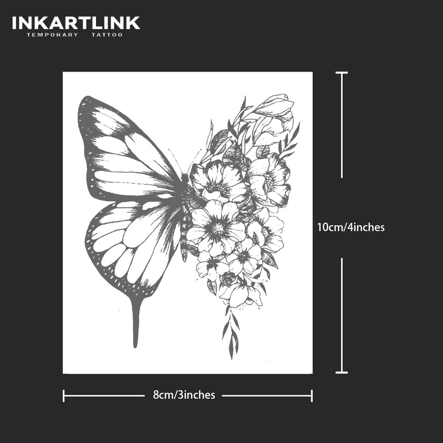 INKARTLINK Schmetterlings-Temporärtattoo, wasserfest, semi-permanent - Bild 4