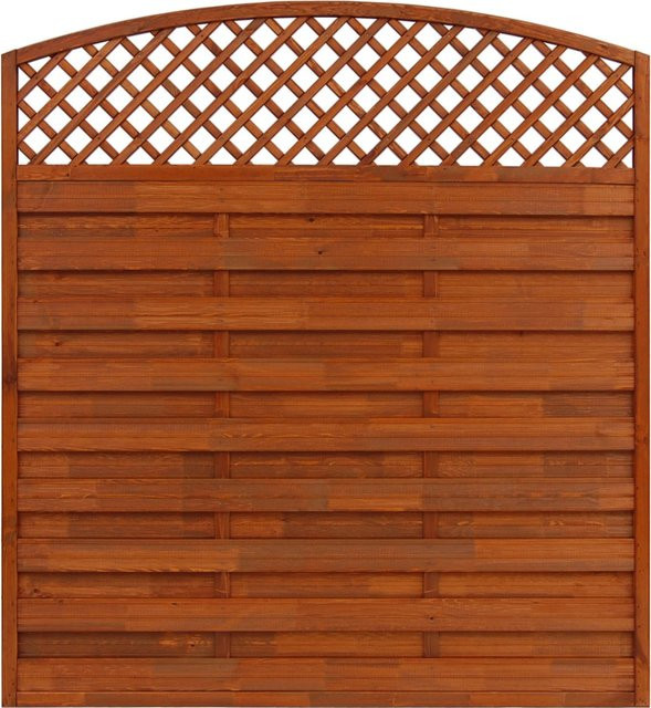 Sichtschutzzaun Element Andrewex aus Kiefernholz in Teak Bordeaux, Höhe: 180 cm, Breite: 180 cm - Bild 1