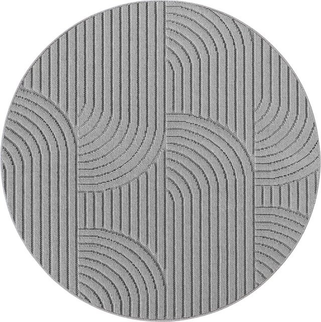 Ayyildiz Flachgewebeteppich Helix Rund Silber Durchmesser: 120 cm - Bild 1
