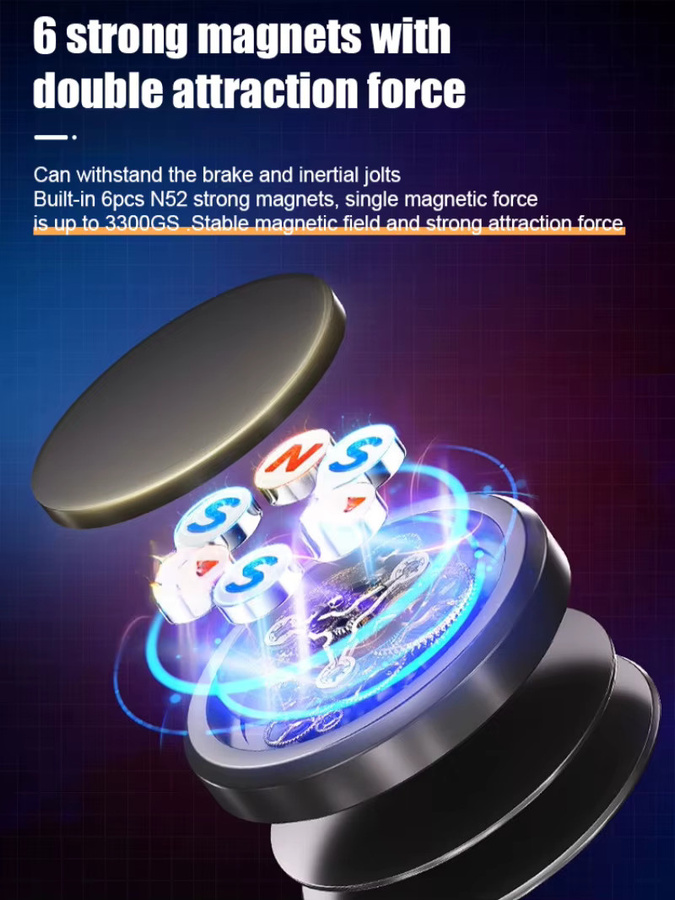 Multifunktionaler magnetischer Anti-Schwerkraft Telefonhalter mit 360 Grad Rotation für das Armaturenbrett in Schwarz oder Gold - Bild 4