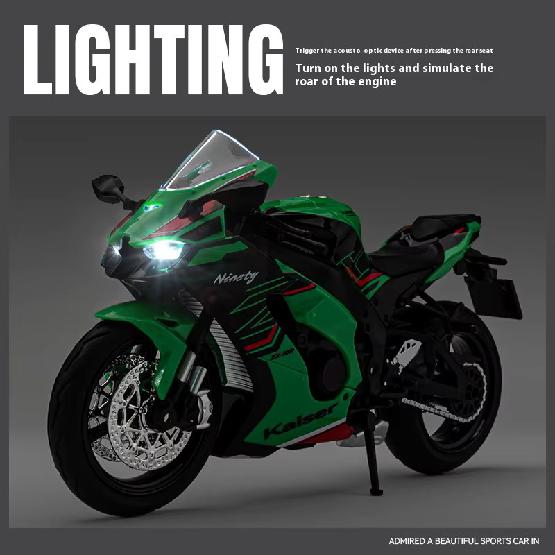 Maisto Kawasaki ZX-10R, Modell, 1:12, Metall, Sound, Licht - Bild 2