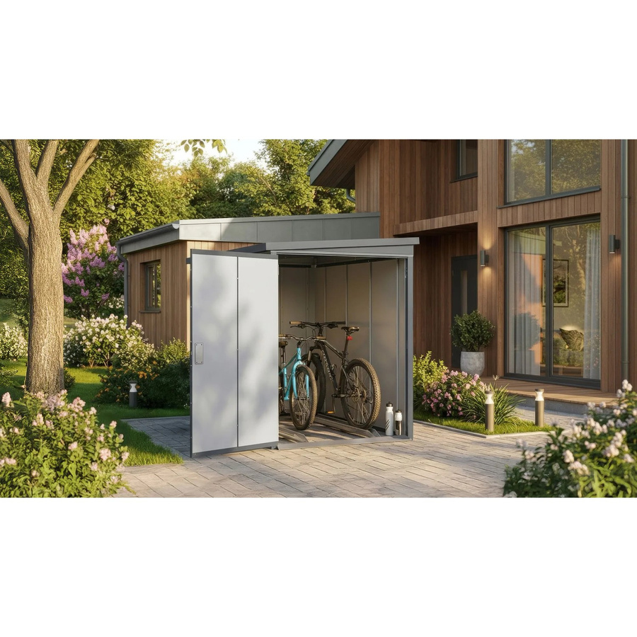 Weka Metall-Bikebox Gary in Anthrazit, B/T/H: 120 x 210 x 159 cm - Bild 2