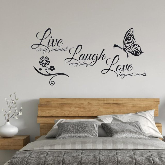 mfySpace Wandaufkleber mit Zitat und Typografie in Weiß und Schwarz zur Dekoration von Wohnzimmer oder Schlafzimmer - Bild 1