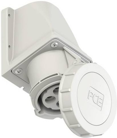 PC Electric CEE Wandsteckdose 32A 4polig IP67 bündig montierbar in Weiß - Bild 1