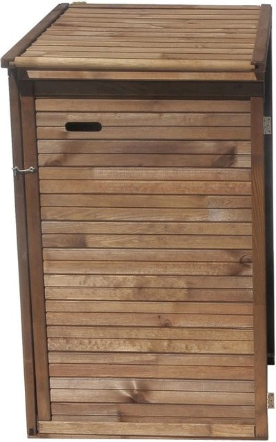 Andrewex Mülltonnenbox Zusatz für 1 Tonne aus Kiefernholz, Braun, B/T/H: 132 x 75 x 97 cm - Bild 1